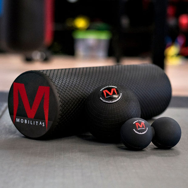 mobility tools kit with foam roller trigger point ball and peanut ball